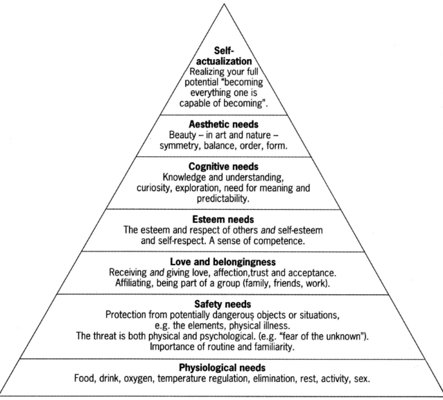 Maslow Hierarchy of Human needs